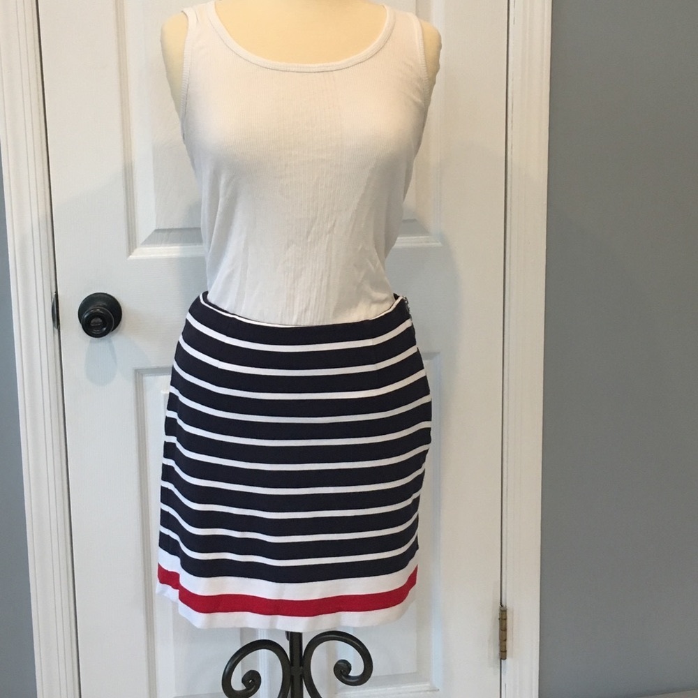 Banana Republic Navy & White Stripe Mini Skirt